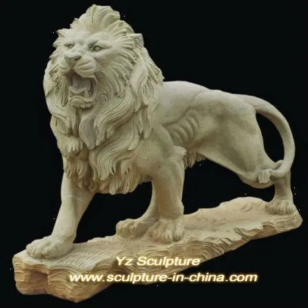 White Stone Carving Lion