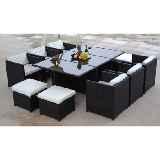 Commercial Outdoor Rattan Dining Set: Coffee Table and Chairs