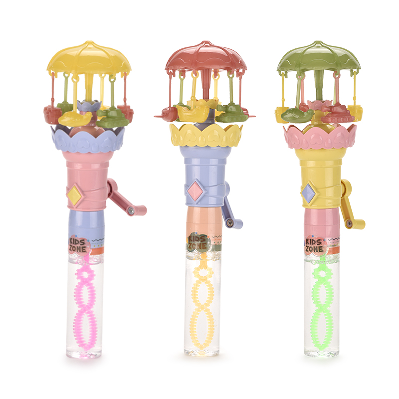 Light Up Merry Go Round Bubble Stick Toys