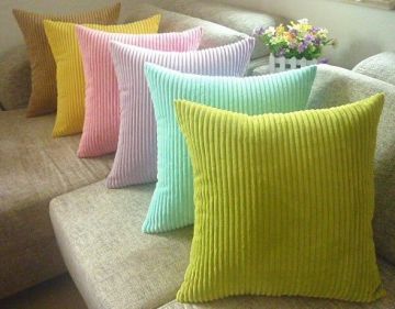 Embroidery Corduroy Velvet Sofa Pillows For Chair Bedding， 18” X 18” Pillow