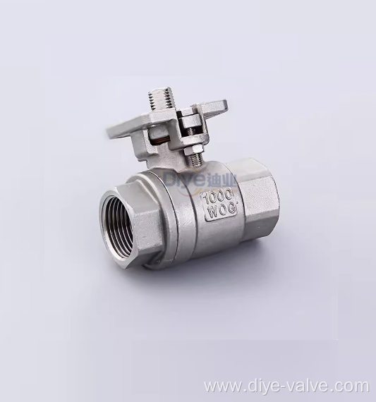 2PC Stainless Steel Ball Valve High Mounting Pad