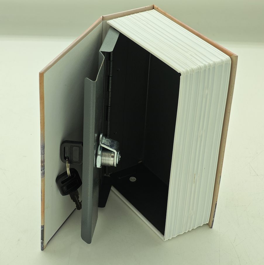 Small portable Metal Book Safe with Key Lock