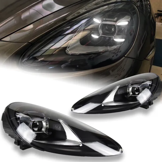 LED Headlights DRL Lens for Porsche Cayenne Headlight Projector Dynamic Signal