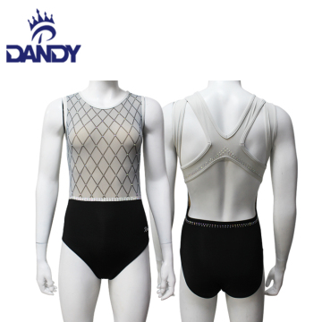 Black and grey short sleeve leotards