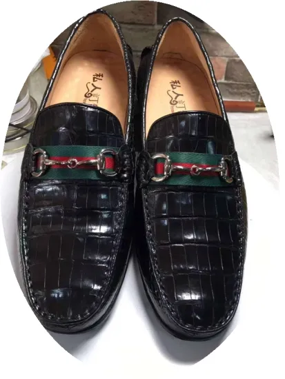 Korean Version Of The Slip-On Shoes a Pedal Beanie Shoes Crocodile Pattern Sailing Shoes Genuine Leather Shoes Casual Driving