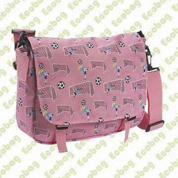 600D/300D polyester school bag, Velcro-like closure