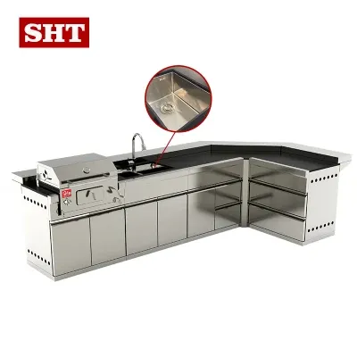 304 Stainless Steel Outdoor Kitchen Cabinet Barbecue Charcoal Grill