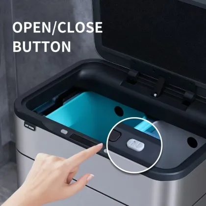 Stainless Steel Wooden-Leg Induction Trash Can
