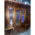 Traditional Outdoor Square Barrel Saunas with Porchs