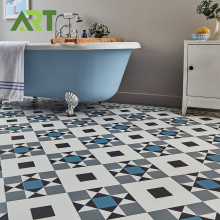 Exquisito piso de LVT cuadrado azul