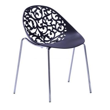 fashion plastic dining chair with pattern back