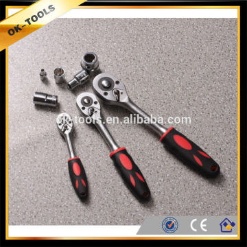 ratchet handle, 24T or 45T, curved handle with pear-type handle, 40cr+crmo material, PP+TRP handle, good quality ratchet handle