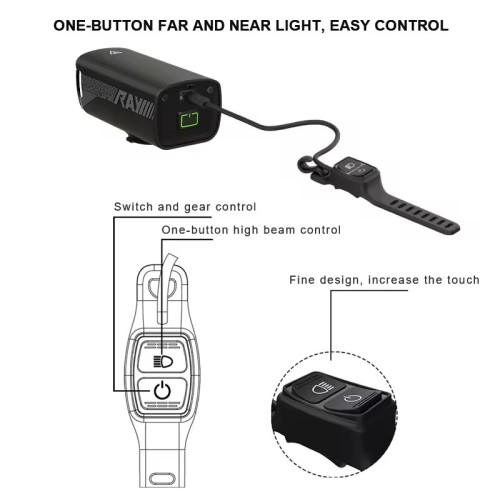 સાયકલ હેડલાઇટ બુદ્ધિશાળી મજબૂત લાઇટ યુએસબી ચાર્જિંગ હાઇ અને લો બીમ હેડલાઇટ્સ સાયકલ એસેસરી લિફ્ટિંગ