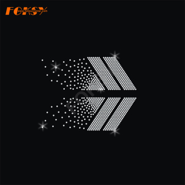 Parallelogram Pattern Heat Press Cheer Bow Rhinestone Transfer