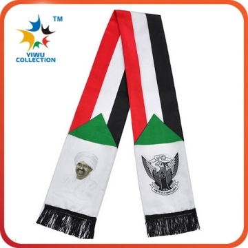 wholesale own design logo print long satin fans fashion scarf 2015