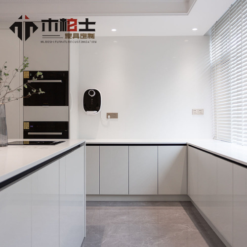 Gabinete de cocina integrado con electrodomésticos incorporados