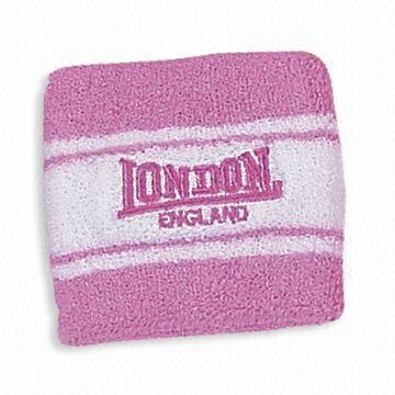 Braccialetto di spugna 100% cotone con ricamo Logo