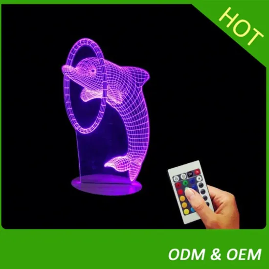 Amazing Acrylic 3D Illusion LED Night Light DC 5V 7 color flashing