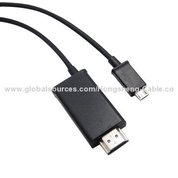 2014 Hot Sale MHL Cable, Video Resolution Supports 1,080P at 60fps