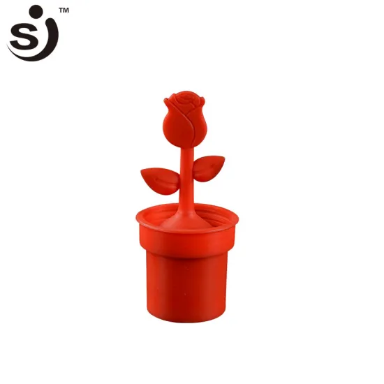 flower shape pot plant silicone tea infuser,silicone tea leaf filter,silicone rubber tea strainer