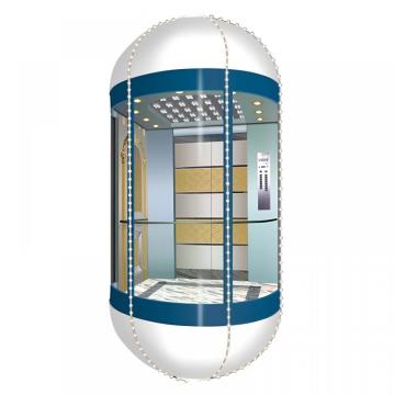 Titanium Gold Glass Shourseeing Capsule mengangkat lift