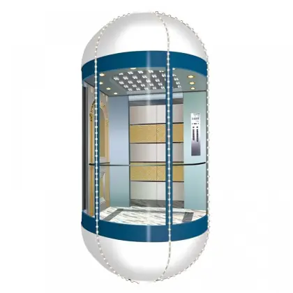 Silver and Golden Capsule Elevator for Passenger Lift