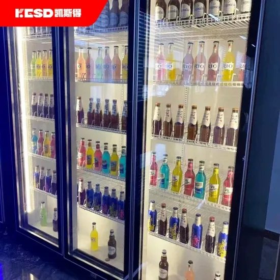 Vitrine Beverage Display Fridge Glass Door Refrigerators Upright Showcase Commercial Supermarket Refrigeration Equipment for Sale