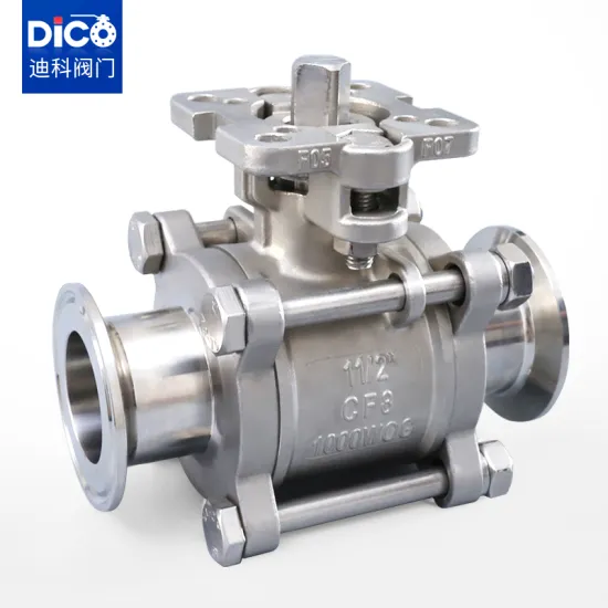 Dico SS304 Butt Clamp Ball Valve with CE/API/ISO/TUV