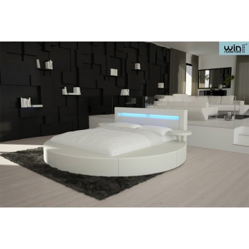 Round Bed Bedroom Set Furniture With LED Light