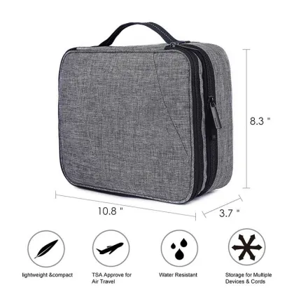 Free Sample Double Layer Travel Universal Cable Organizer Case for iPad Pro Electronics Accessories Storage Bag