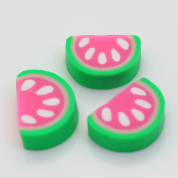 Cute Design 3D Watermelon Kawaii Crafts Cabochons 15*10*5mm Flat Back Polymer Clay Stickers Cheap DIY Decoration Accessories