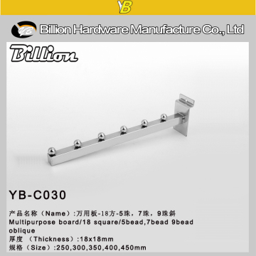 chrome clothing slatwall hooks/ coat display slatwall hooks