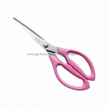 S/S Kitchen Scissors with Plastic Handles and Length of 10.4-inch