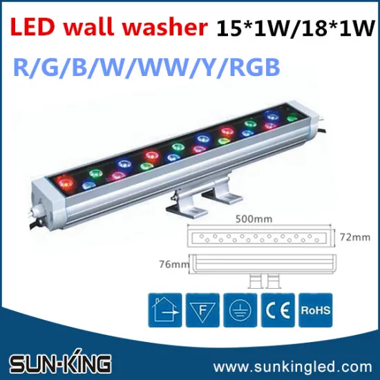 Hot sale new style led lights wall washer 18x1W, DC24V led rgb dmx wallwasher 18W
