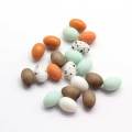 Resin3D Miniature Easter Eggs Happy Easter Decoration Painted Bird Pigeon Eggs DIY Craft Kids Gift Favor Easter Party Decor