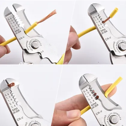 Comprehensive Electrician Tool Set: Wire Stripping Pliers, Crimping Pliers, Wire Stripper, and Side Cutters