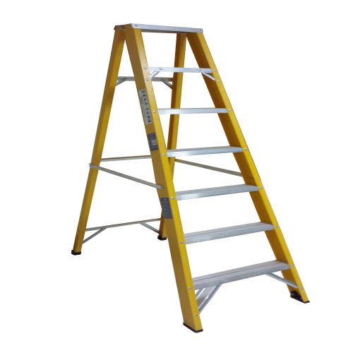 7 Tep Ladder 35kv Yellow Fiberglass 7-step Ladder, High Quality 35kv Yellow ...