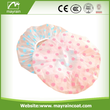 Polyester Waterproof Floral PEVA Plastic Shower Cap