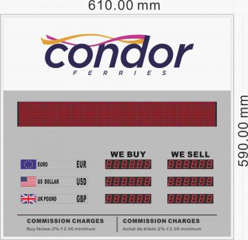 Currency exchange rate display board ERB-2803B+MS