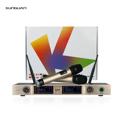 RIY-0213 Golden Panel Half-Metal Handheld UHF Wireless Microphone