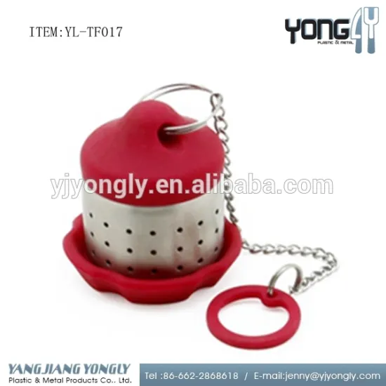 With Silicone lid stainless steel ball Colorful tea strainer