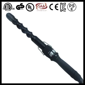 Dial temperature Spiral wave barrel hair curling iron