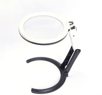 Folding Illuminating Desktop Magnifier MG3B-1B with 10 LED Lights