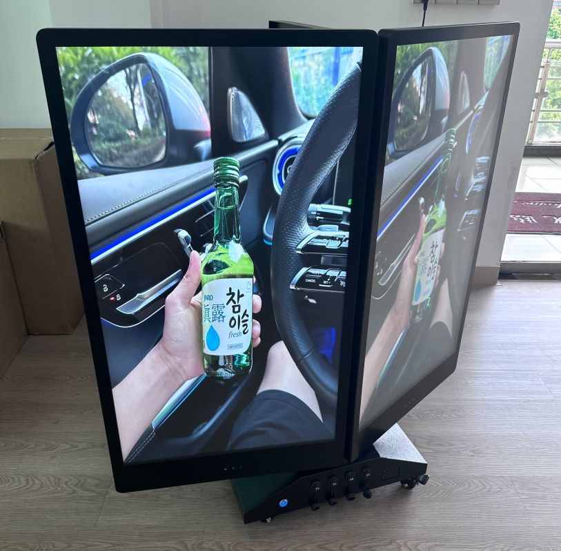 Dış ortamlarda 360 derecelik görsel etki için V şekilli çift ekran tasarımı