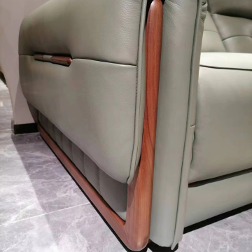 Modern Leather Recliner Sofa with Storage Console