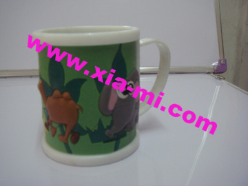 hot sale nature material funny elephant pattern 2D silicone beer mug