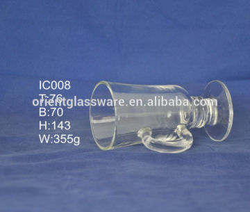 Colored heat resistant borosilicate glass coffee mug with handle