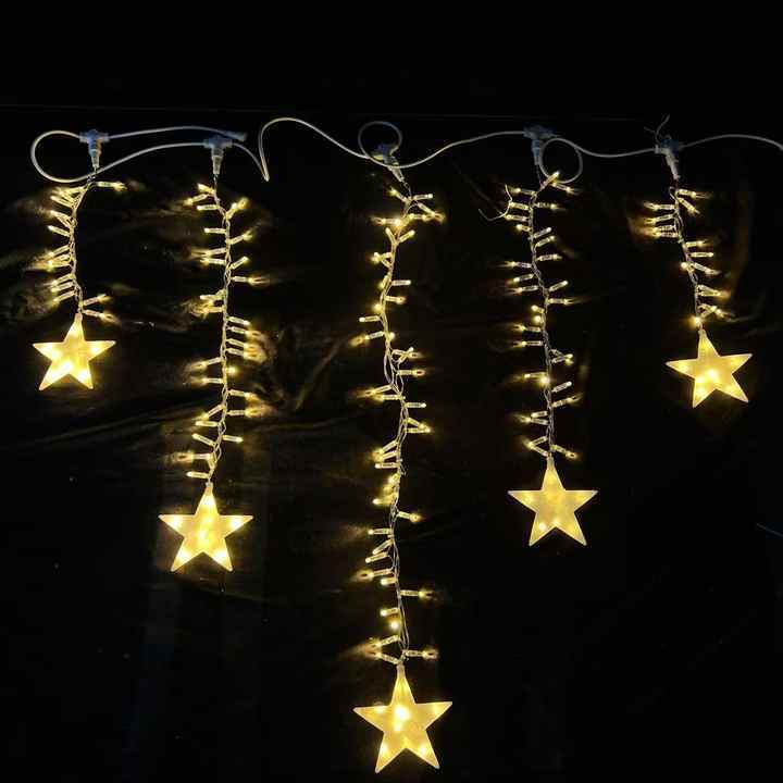 LED Curtain Star Icicle Lights Outdoor Hanging Lights for Street Landscape Festivity
