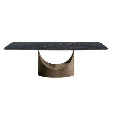 Modern Italian Minimalist Rock Plate Top Dining Table Set