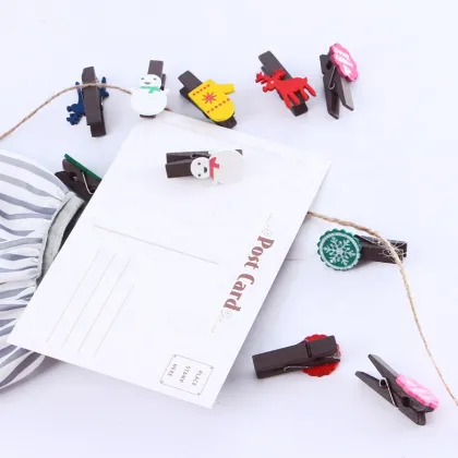 Christmas Snow Milu Wood Clip Gift